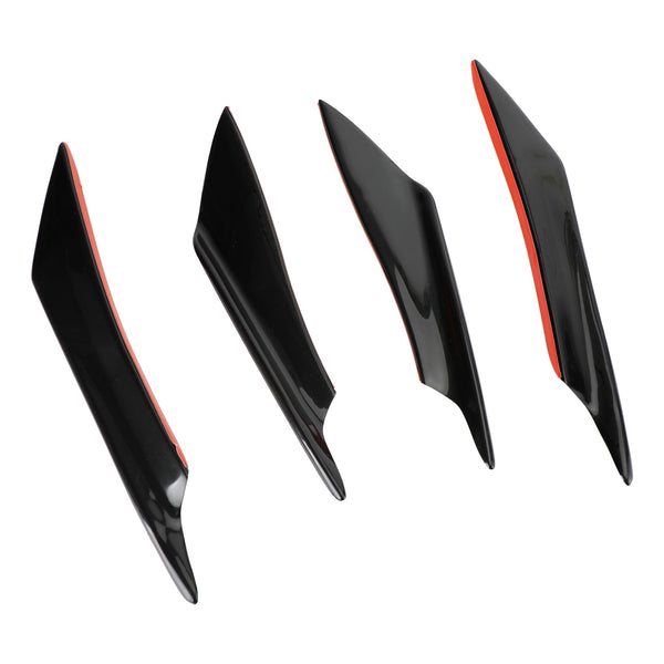 4st Universal Bil Främre Stötfångare Fenor Body Splitter Spoiler Canards Gloss Black Generic