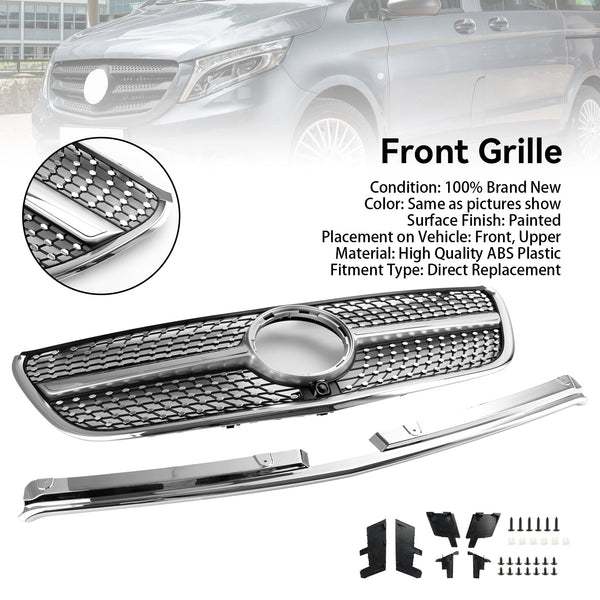 2015–2019 Mercedes Benz Vito W447 GT Stlye Diamond Front Bumper Grille Generic