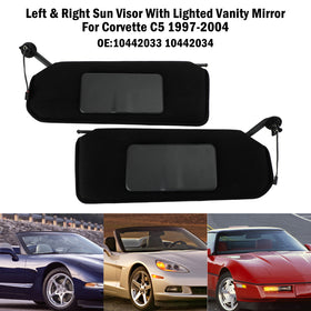 1997-2004 C5 Corvette 8Cyl, 5.7L Sun Visor Vanity Mirror C5 Black Sunvisors Pair Shaded 10442033 10442034 Generic