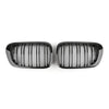 Double Line Front Hood Grille Grills Gloss Black For 1998-2001 BMW E46 2-Door Generic