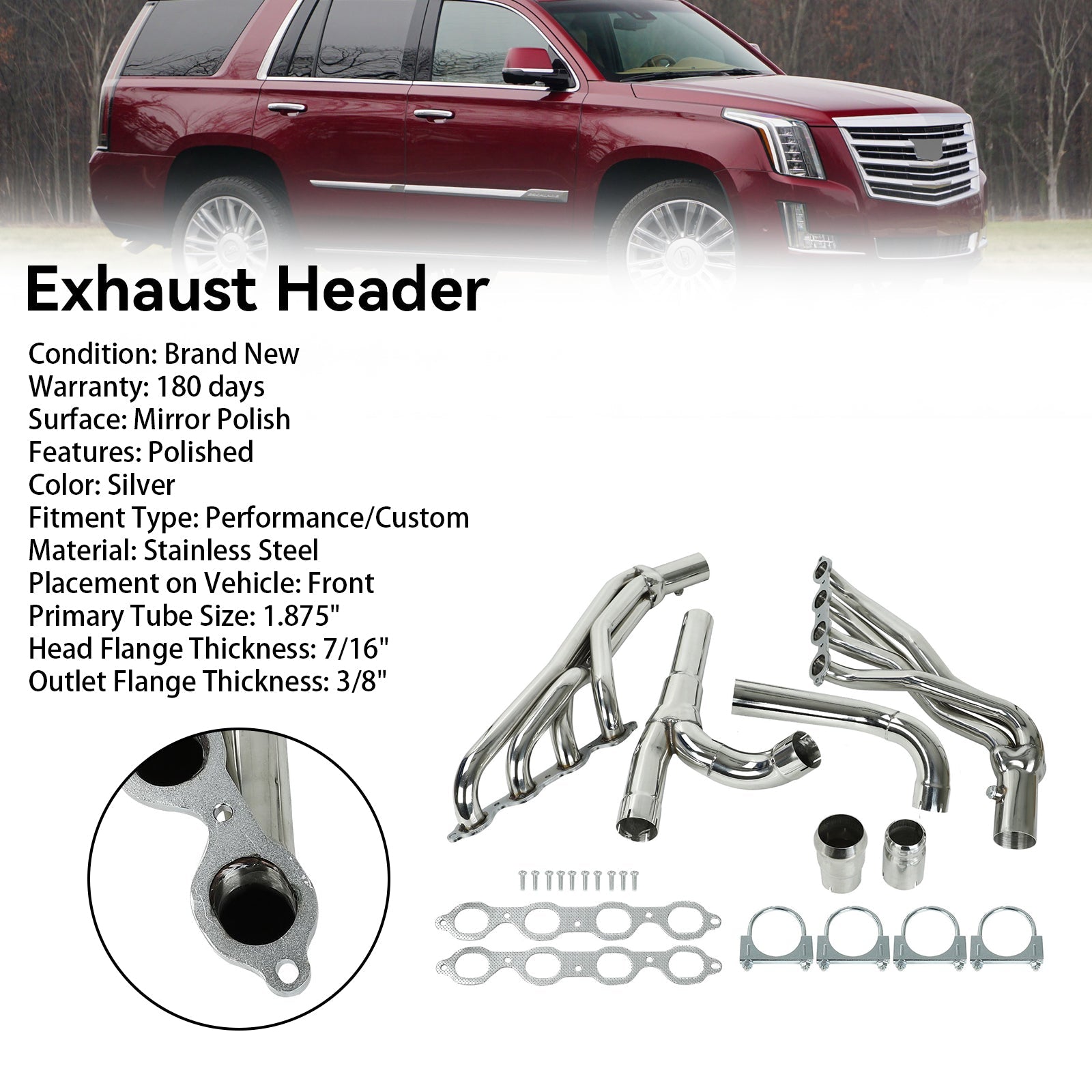 2014-2017 Chevy Silverado 1500/2500/3500 2WD/4WD rostfritt avgasrör