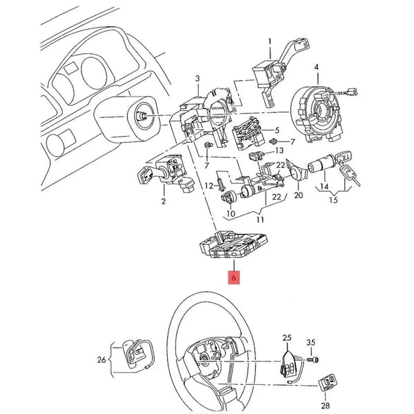 2005-2009 Seat Toledo stuurwielmodule multifunctionele cruisecontrol 1K0953549CH Generiek