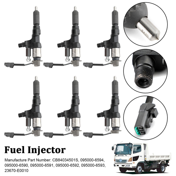 Denso 6590 6591 6592 6593 6594 6595 6596 6597 6PCS Fuel Injectors 095000-6593 CB84034501S 095000-6594