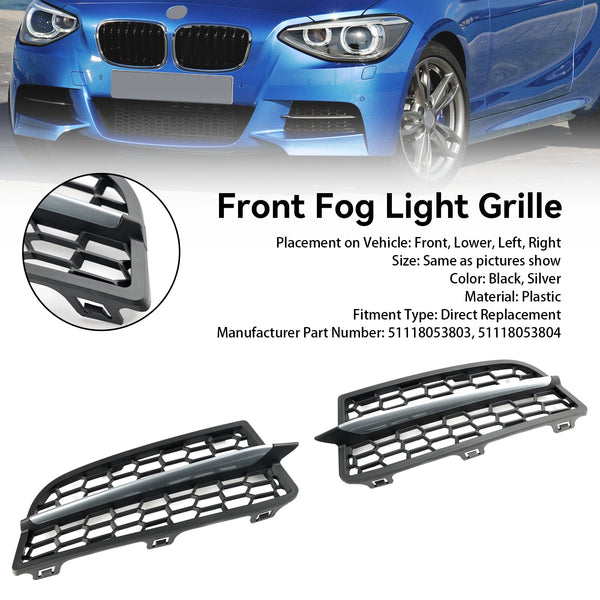 2011–2015 BMW 1er F20 F21 M 2 Stück Frontstoßstange Nebelscheinwerferabdeckung Lünette Grillgitter 51118053803 Generisch