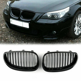 2003-2010 BMW E60 E61 5 Series Front Replacement Gloss Black Kidney Grille Generic