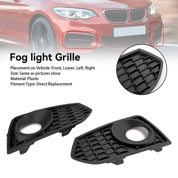10/2012–04/2017 BMW 2er F22 (nur M-Sportstoßstangen) 2 Stück Frontstoßstange Nebelscheinwerfergitter 51118055319 51118055320 Generisch