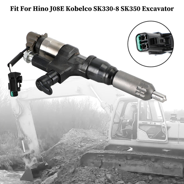 Hino J08E Kobelco SK330-8 SK350 Excavator Fuel Injectors 095000-6593 CB84034501S 23670-E0010 VH23670E0011