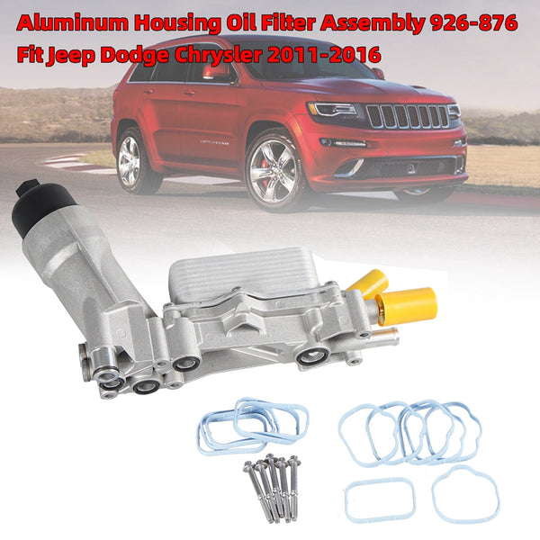 2011-2015 Grand Cherokee 2011-2016 Jeep Cherokee Wrangler Conjunto de filtro de aceite con carcasa de aluminio 926-876 Fedex Express genérico