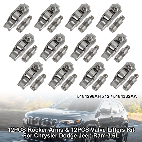 Alleen Ram 1500 3.6L-motoren uit 2013-2019 12 stuks tuimelaars en 12 stuks klepheffers Kit Fedex Express Generiek