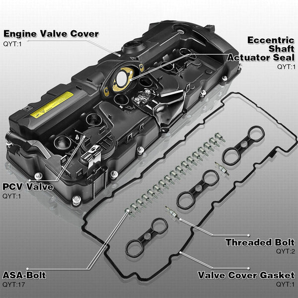 Valve Cover w/ Gasket Bolts 11127552281 For BMW E70 E82 E90 X5 128i 328i 528i Generic