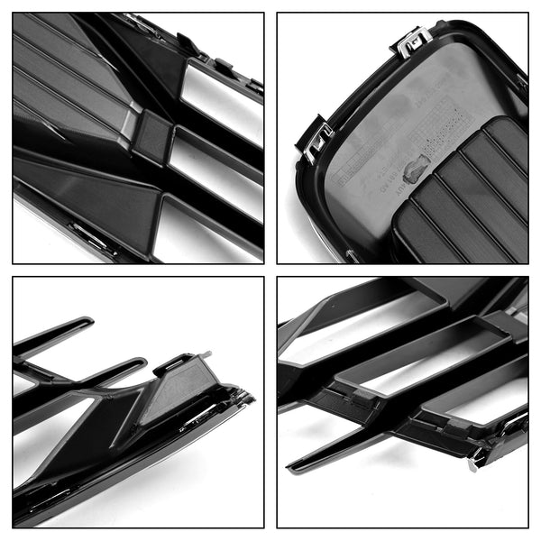 2014-2018 Audi A6 C7 2PCS Front Bumper Foglight Cover Grill Black Chrome 4G0807647T94 4G0807648T94 Generic