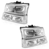 2003-2006 Silverado 1500/1500HD/2500HD/3500 Chrome-behuizing Heldere zijkoplampen/lampmontage 2502257 2503257 10366037 Generiek