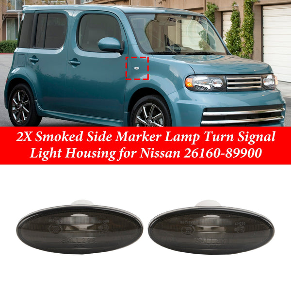 2010-2014 Nissan Juke Pre-LCI 2X Amber/Smoked Side Marker Lamp Turn Signal Light Housing 26160-89900 Generic