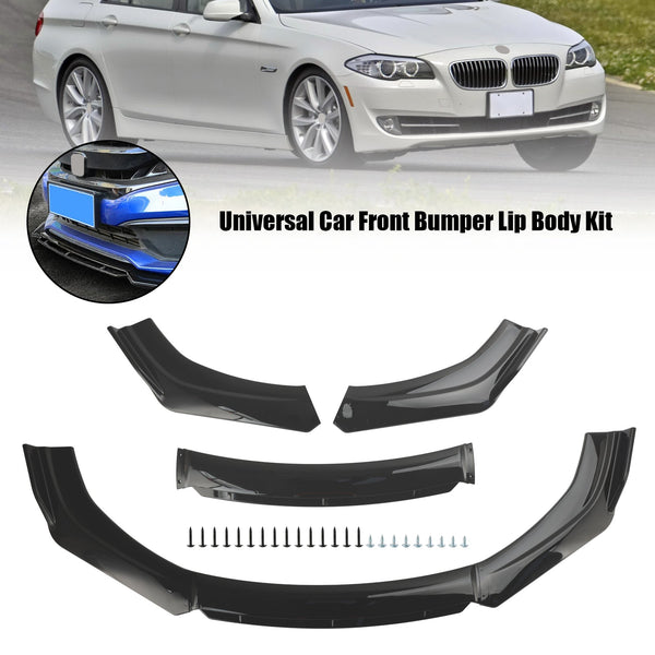 4PCS Universal Car Front Bumper Lip Body Kit Splitter Diffuser Protector Black Generic