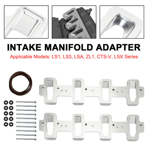 551316 Cathedral Port Cylinderhuvud till rektangel Port Insugningsgrenrör Adaptrar Passar LS1 LS3 LSA ZL1 CTS-V LSX Series Generic