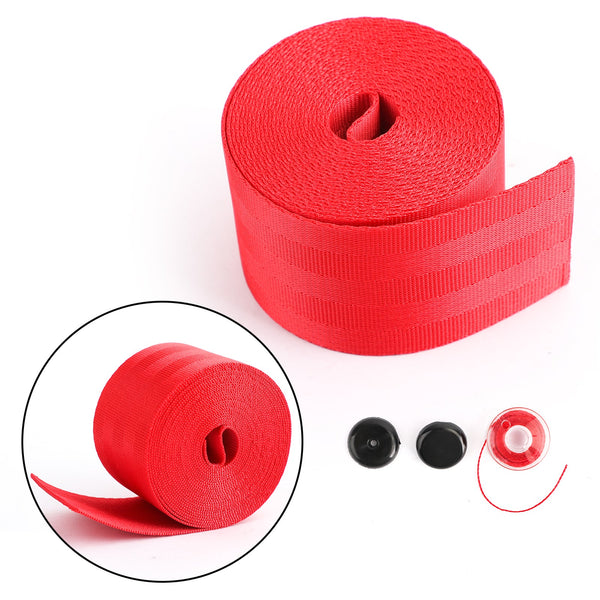 Auto-Sicherheitsgurtband aus Polyester, einziehbarer Nylon-Sicherheitsgurt für den Beckensitz, Rot, 3,6 m, generisch