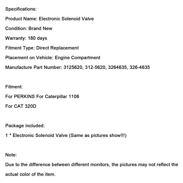 CAT 320D C6.6 C6 Fuel Pump Electronic Solenoid Valve 312-5620 326-4635 Generic