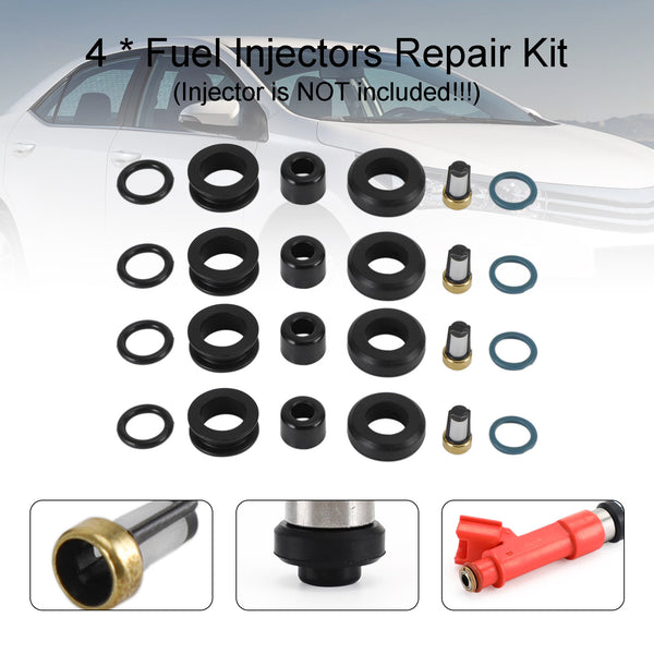 4PCS Fuel Injectors Repair Seal Kit 1001-87F90 JZS161 fit Toyota Corolla 1.8L Generic