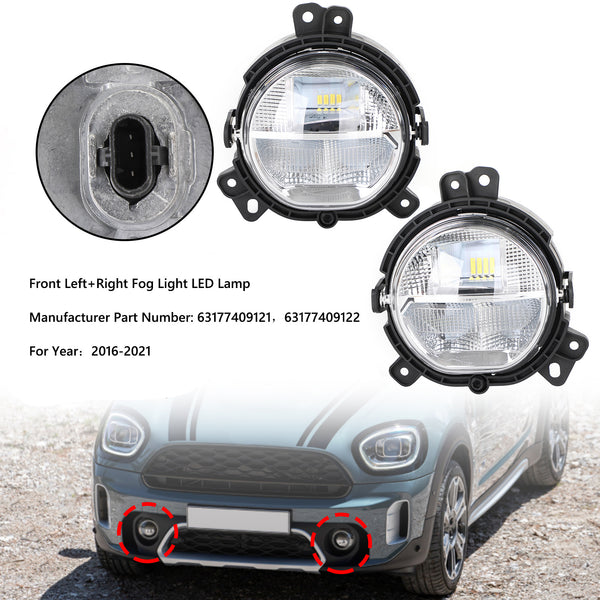 2016-2021 BMW Mini Countryman F60 Främre stötfångare Vänster & Höger Dimljus Generic