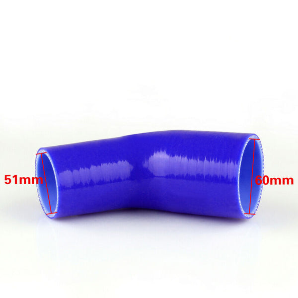 Elbow 45 Degree 51mm 60mm Silicone Pipe Hose Coupler Intercooler Turbo Intake Generic