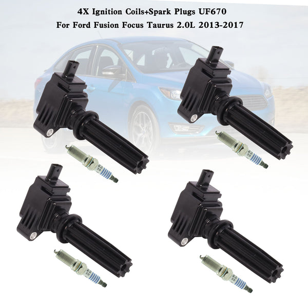 2012-2017 Ford Edge SEL Sport Utility 4-Door 4X Ignition Coils+Spark Plugs UF670