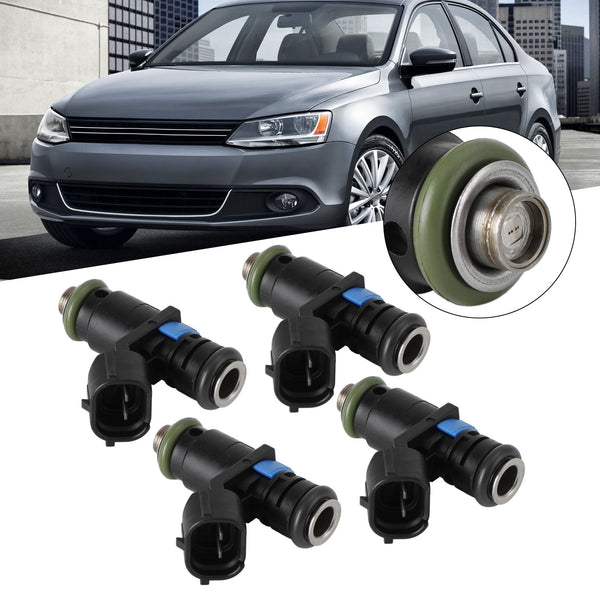 4PCS Fuel Injectors 03C906031A 04E906031F Fit VW Vento 2014-2019 Fit Passat 2008-2010 Generic