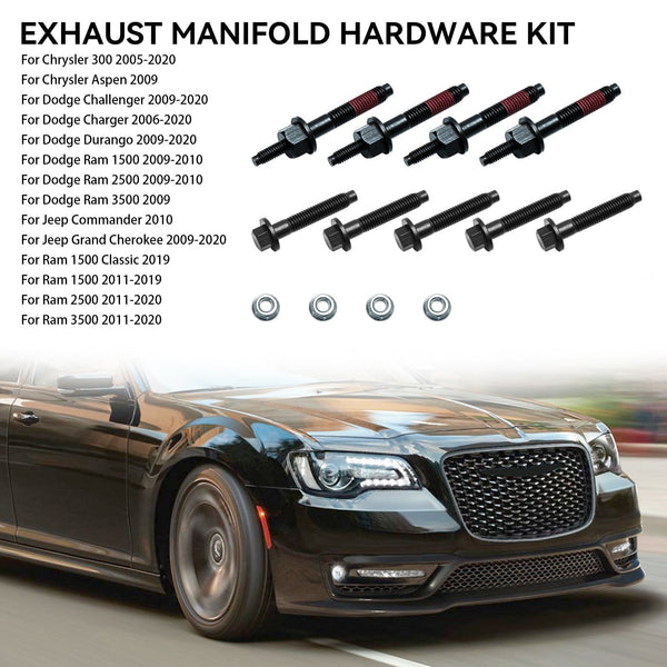 Kit de matériel de collecteur d'échappement Jeep Grand Cherokee 2009-2020 03309 06509863AA 6505316AA générique