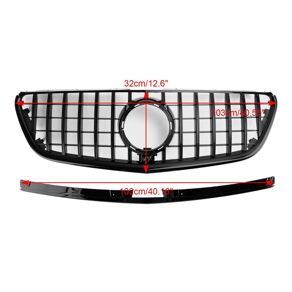 Mercedes-Benz Vito 2015-2019W447 GT-stijl glanzend zwart voorbumperrooster Grille Generiek