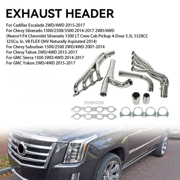 2015-2017 Cadillac Escalade 2WD/4WD Cabezal de escape de acero inoxidable genérico