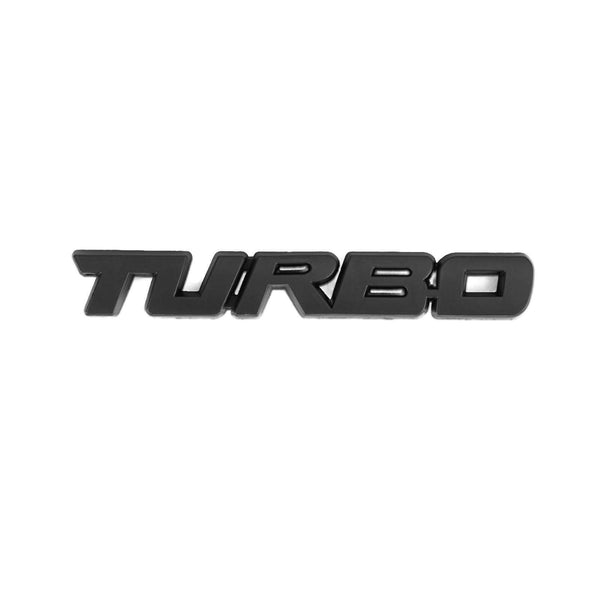 Metal 3D Turbo Logo Car Emblem Badge Sticker Trunk Bumper Decal Black Generic