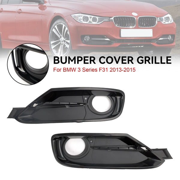 2013-2015 BMW 335i 335i xDrive 2PCS Front Bumper Fog Light Grille Covers 51117300739 51117300740 Generic