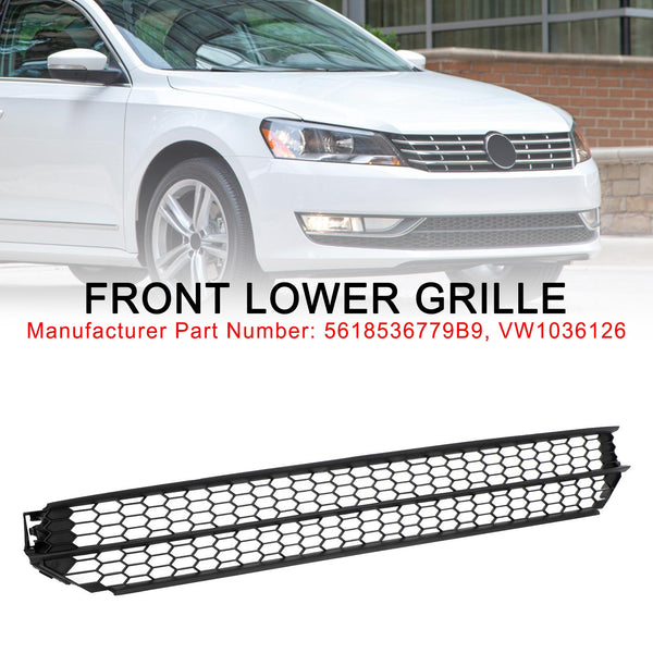 VW Passat 12-15 Honeycomb Front Bumper Lower Black Grill 5618536779B9 VW1036126 Generic