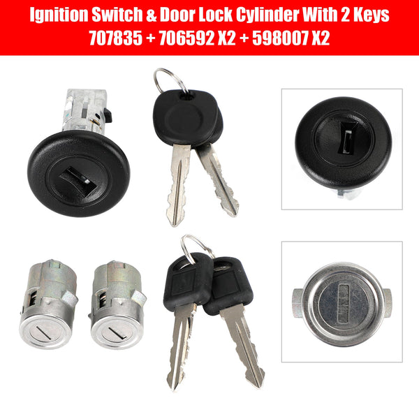 2004-2006 Chevy Avalanche Ignition Switch & Door Lock Cylinder With 2 Keys 707835 706592 598007 Generic