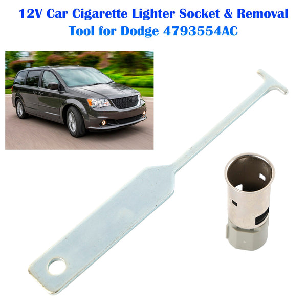 Dodge Jeep Chrysler 12V Car Cigarette Lighter Socket & Removal Tool 04793554AC Generic