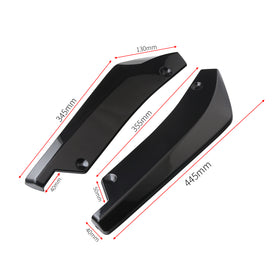 2x coche Auto parachoques trasero labio difusor divisor Canard Protector superior brillo negro genérico