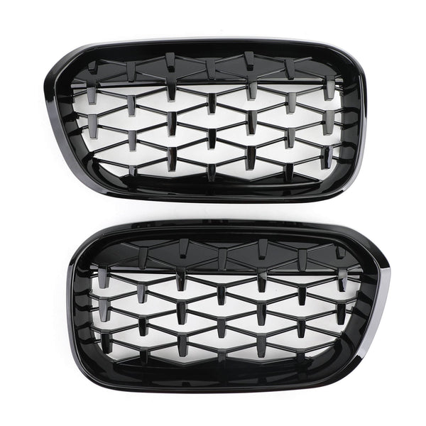 Meteor Black Front Kidney Grille For 2015-2017 BMW 1 Series F20/F21 Generic