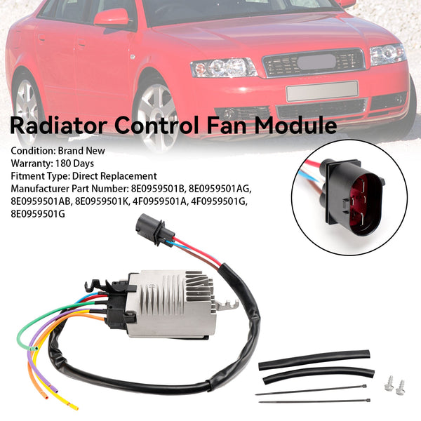 Audi A4 8E2 8E5 B6 Módulo de unidad de control del ventilador del radiador 8E0959501AB 8E0959501AG Genérico