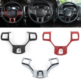 2010-2017 Ram Carbon Fiber ABS Interior Steering Wheel Panel Cover Trim Generic