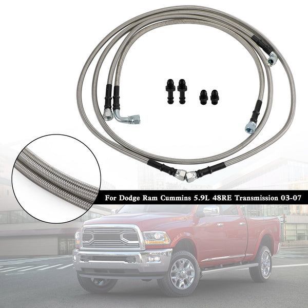 2003-2007 Dodge Ram Cummins 5.9L con kit tubi flessibili di raffreddamento trans trasmissione 48RE 10AN SS generico