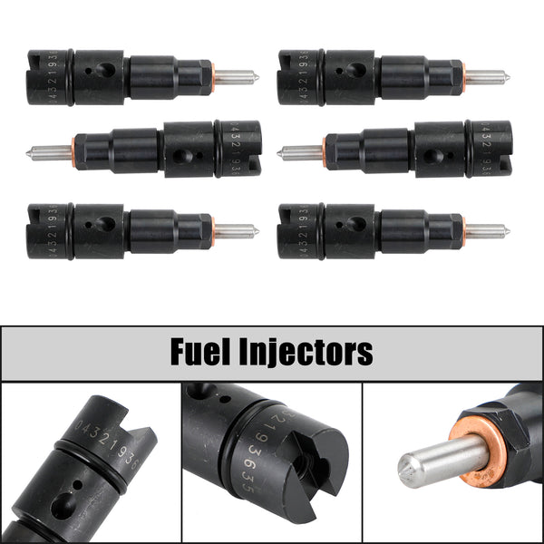 6PCS Fuel Injectors 0432193635 RV275 Fit Dodge Cummins 5.9L 1998-2002 40-50 HP Generic