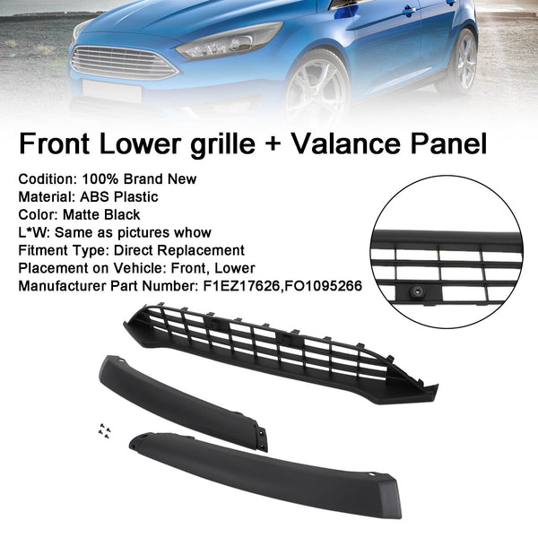 15-18 Ford Focus Valance Panel Front Bumper Lower Grill F1EZ17626 FO1095266 Generic