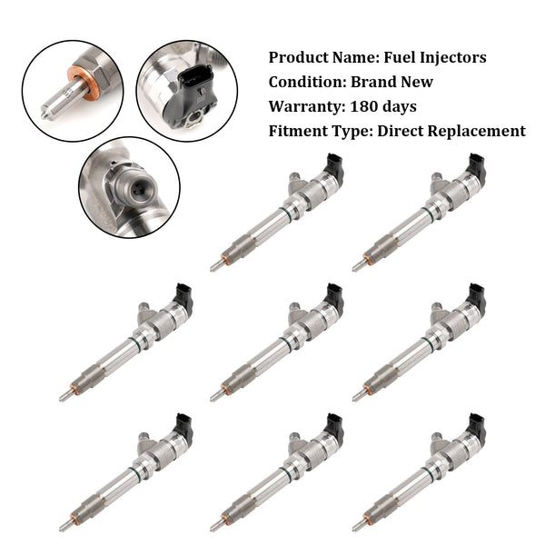 Injecteur de carburant 0986435504 adapté à GMC Chevy 6,6l Duramax LLY 2004.5 – 2005 générique, 8 pièces