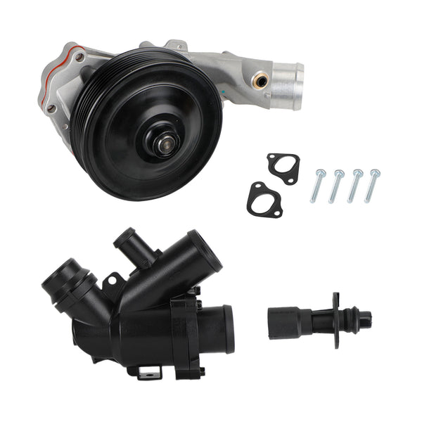 Water Pump w/ Bolts Gaskets Connector+Thermostat Kit LR097165 766192 LR028136 for Jaguar Land Rover