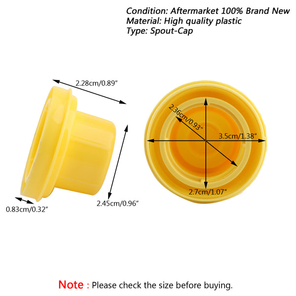 Bouchon de bec jaune de remplacement, 15x, pour bidon de gaz et de carburant BLITZ 900302 900092 900094